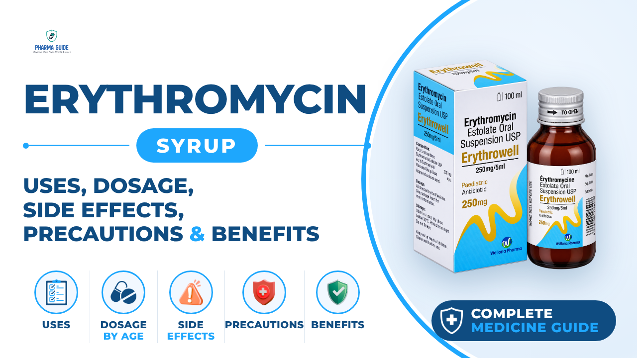 Erythromycin Syrup: Uses, Dosage, Side Effects, Precautions and Alternates