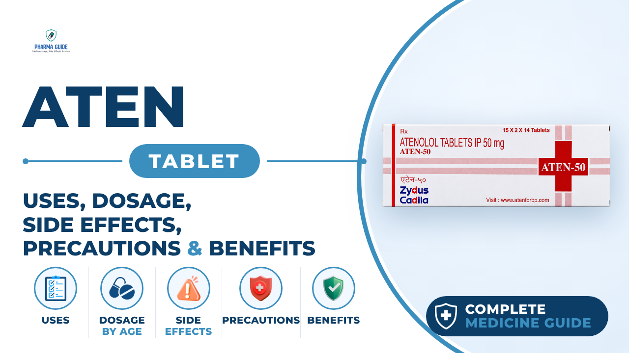 Aten Tablet: Uses, Dosage, Side Effects, Precautions and Alternates