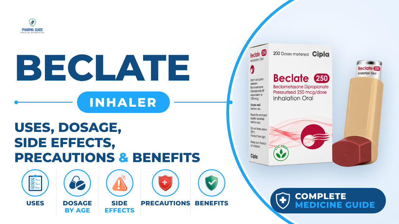 Beclate Inhaler: Uses, Dosage, Side Effects, Precautions and Alternates