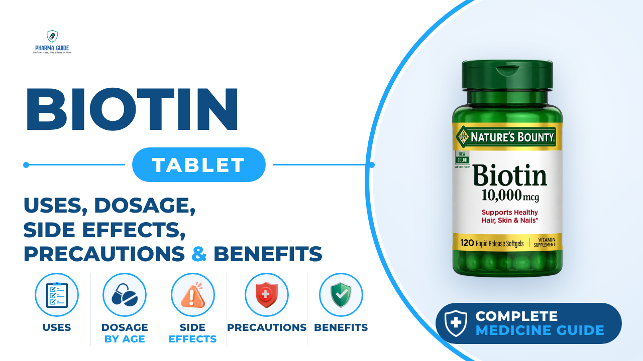 Biotin Tablet: Uses, Dosage, Side Effects, Precautions and Alternates