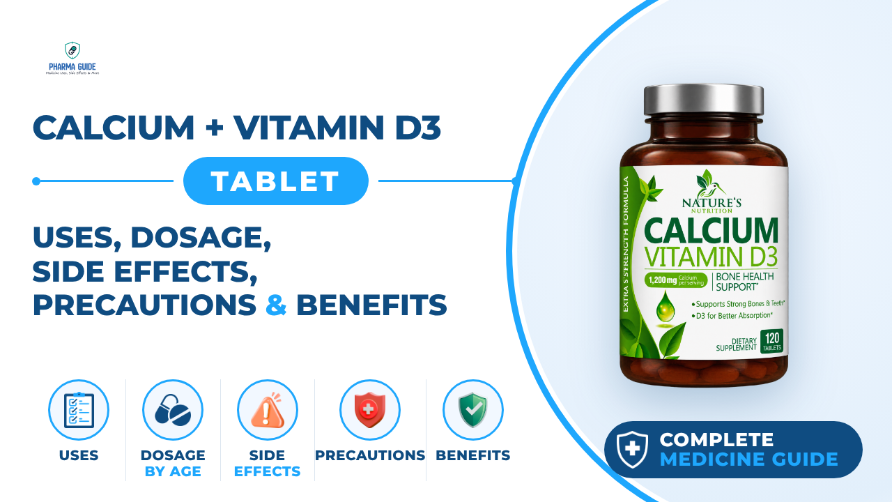 Calcium + Vitamin D3 Tablet: Uses, Dosage, Side Effects, Precautions and Alternates