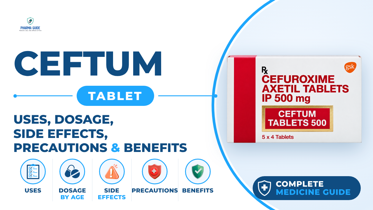 Ceftum Tablet: Uses, Dosage, Side Effects, Precautions and Alternates