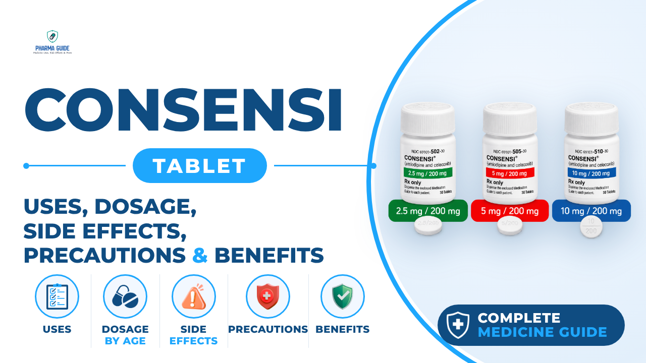 Consensi Tablet: Uses, Dosage, Side Effects, Precautions and Alternates