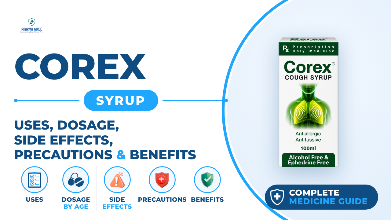 Corex Syrup: Uses, Dosage, Side Effects, Precautions and Alternates