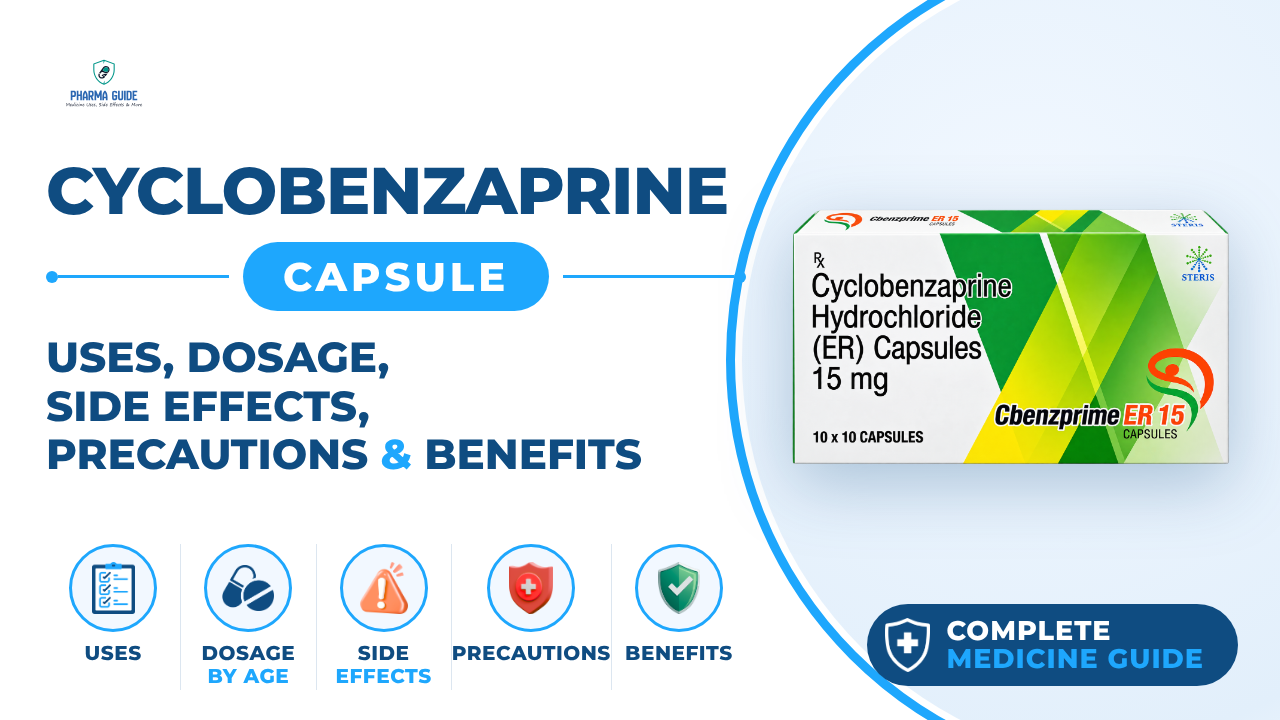 Cyclobenzaprine Capsule: Uses, Dosage, Side Effects, Precautions and Alternates
