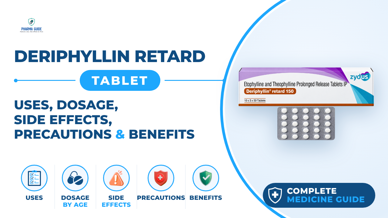 Deriphyllin Retard Tablet: Uses, Dosage, Side Effects, Precautions and Alternates