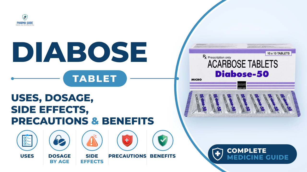 Diabose Tablet: Uses, Dosage, Side Effects, Precautions and Alternates