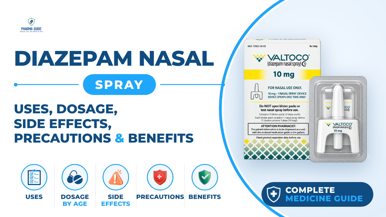 Diazepam Nasal Spray: Uses, Dosage, Side Effects, Precautions and Alternates