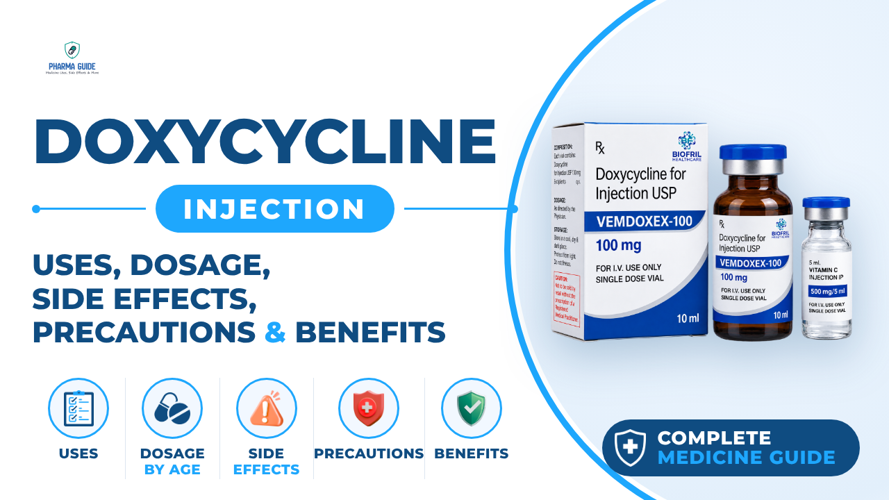 Doxycycline Injection: Uses, Dosage, Side Effects, Precautions and Alternates