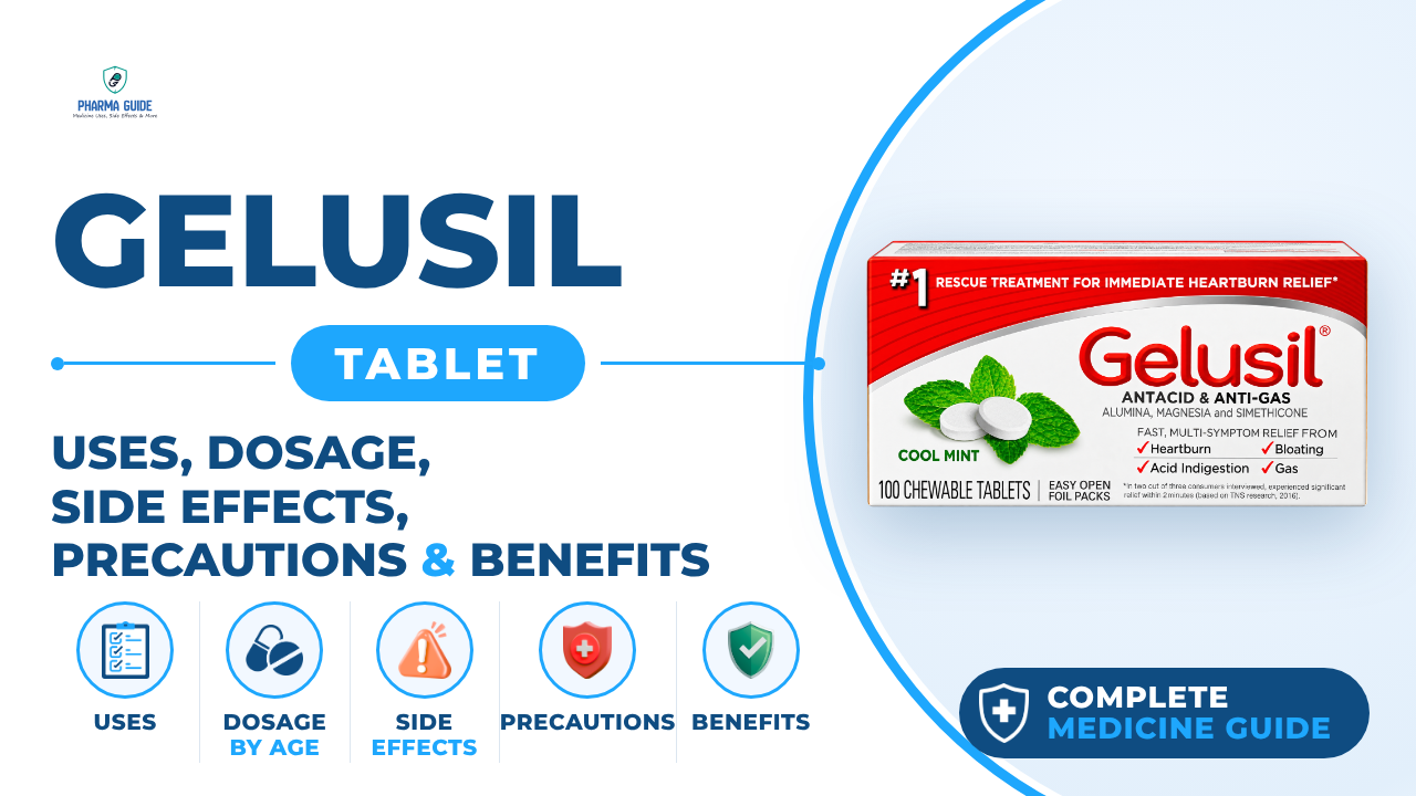 Gelusil Tablet: Uses, Dosage, Side Effects, Precautions and Alternates