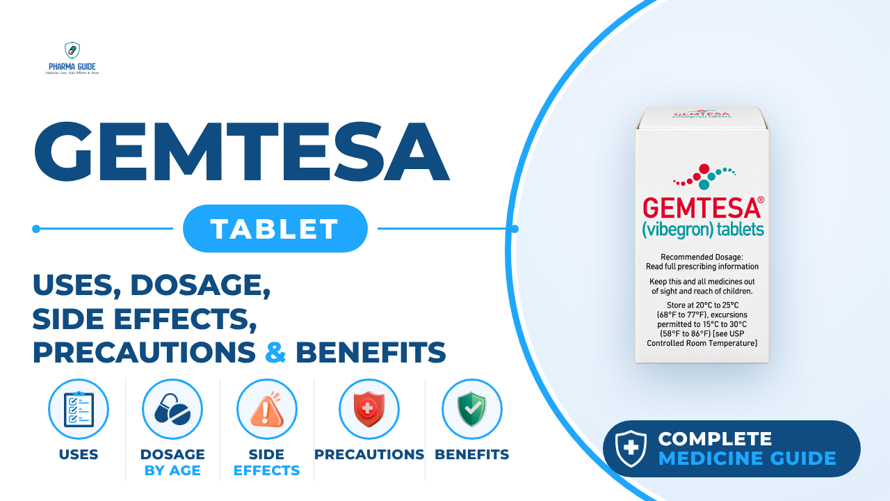 Gemtesa Tablet: Uses, Dosage, Side Effects, Precautions and Alternates