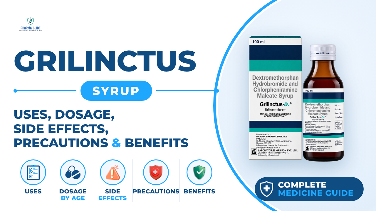 Grilinctus Syrup: Uses, Dosage, Side Effects, Precautions and Alternates
