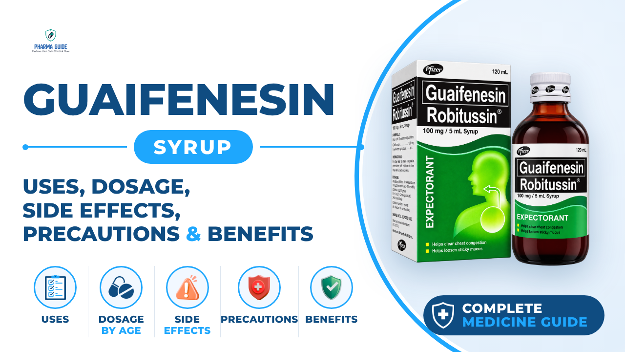 Guaifenesin Syrup: Uses, Dosage, Side Effects, Precautions and Alternates