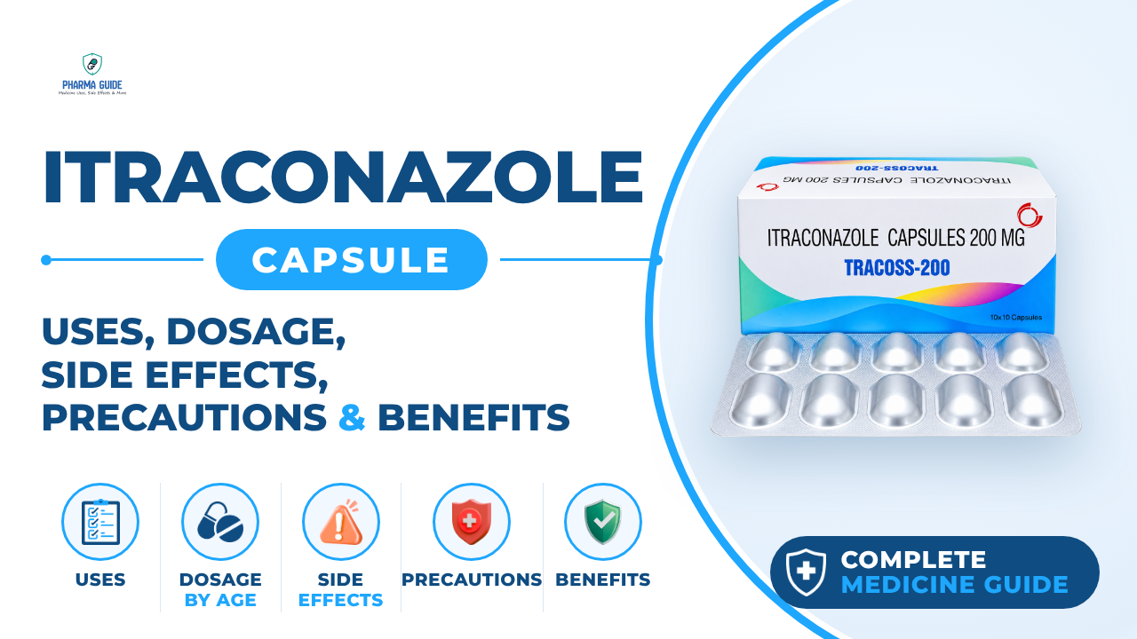 Itraconazole Capsule: Uses, Dosage, Side Effects, Precautions and Alternates
