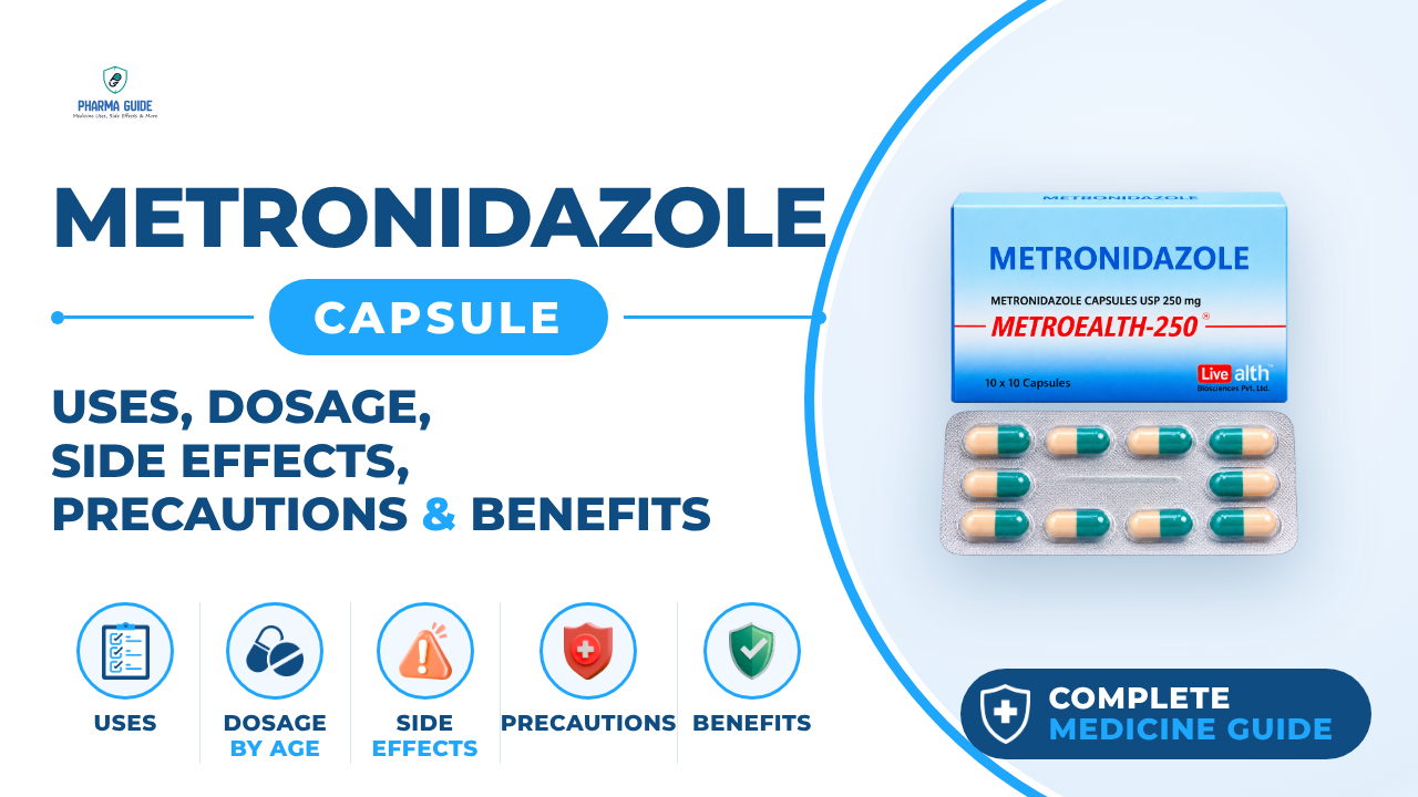 Metronidazole Capsule: Uses, Dosage, Side Effects, Precautions and Alternates