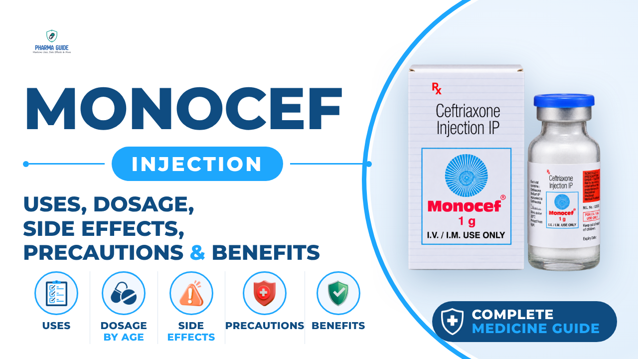 Monocef Injection: Uses, Dosage, Side Effects, Precautions and Alternates