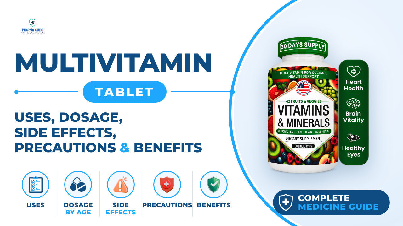Multivitamin Tablet: Uses, Dosage, Side Effects, Precautions and Alternates