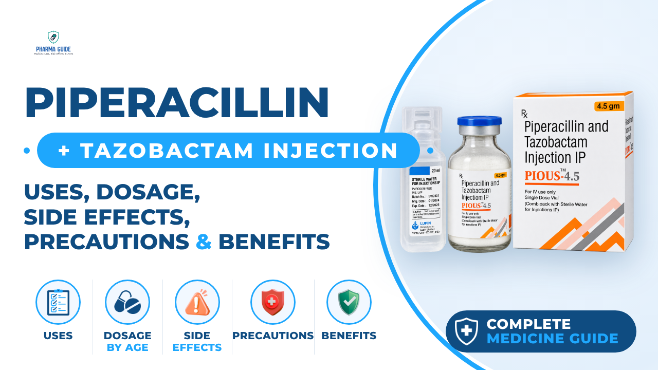 Piperacillin + Tazobactam Injection: Uses, Dosage, Side Effects, Precautions and Alternates