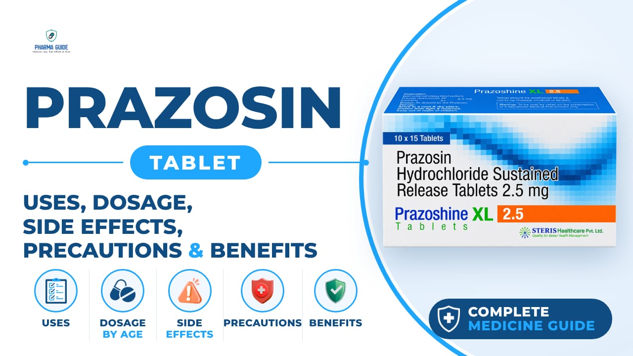 Prazosin Tablet: Uses, Dosage, Side Effects, Precautions and Alternates