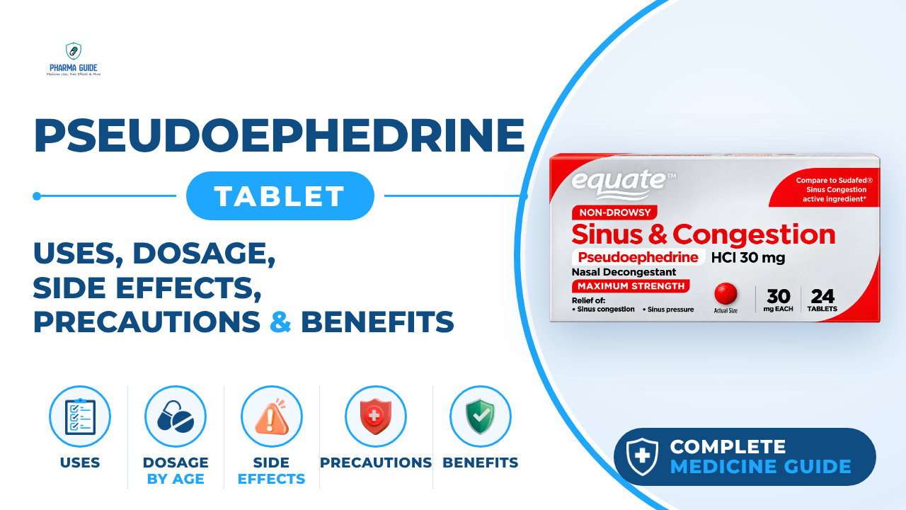 Pseudoephedrine Tablet: Uses, Dosage, Side Effects, Precautions and Alternates