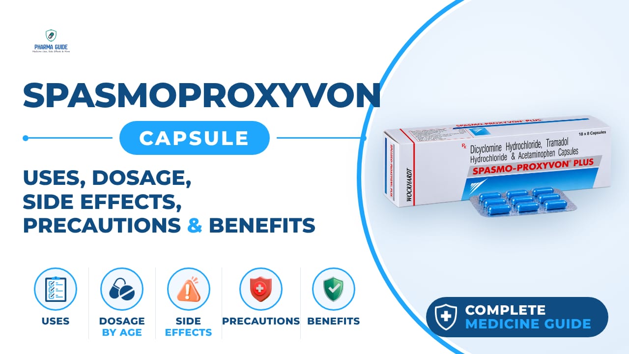 Spasmoproxyvon Capsule: Uses, Dosage, Side Effects, Precautions and Alternates
