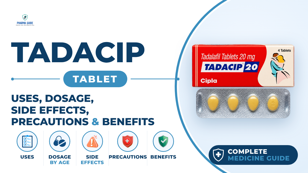 Tadacip Tablet: Uses, Dosage, Side Effects, Precautions and Alternates