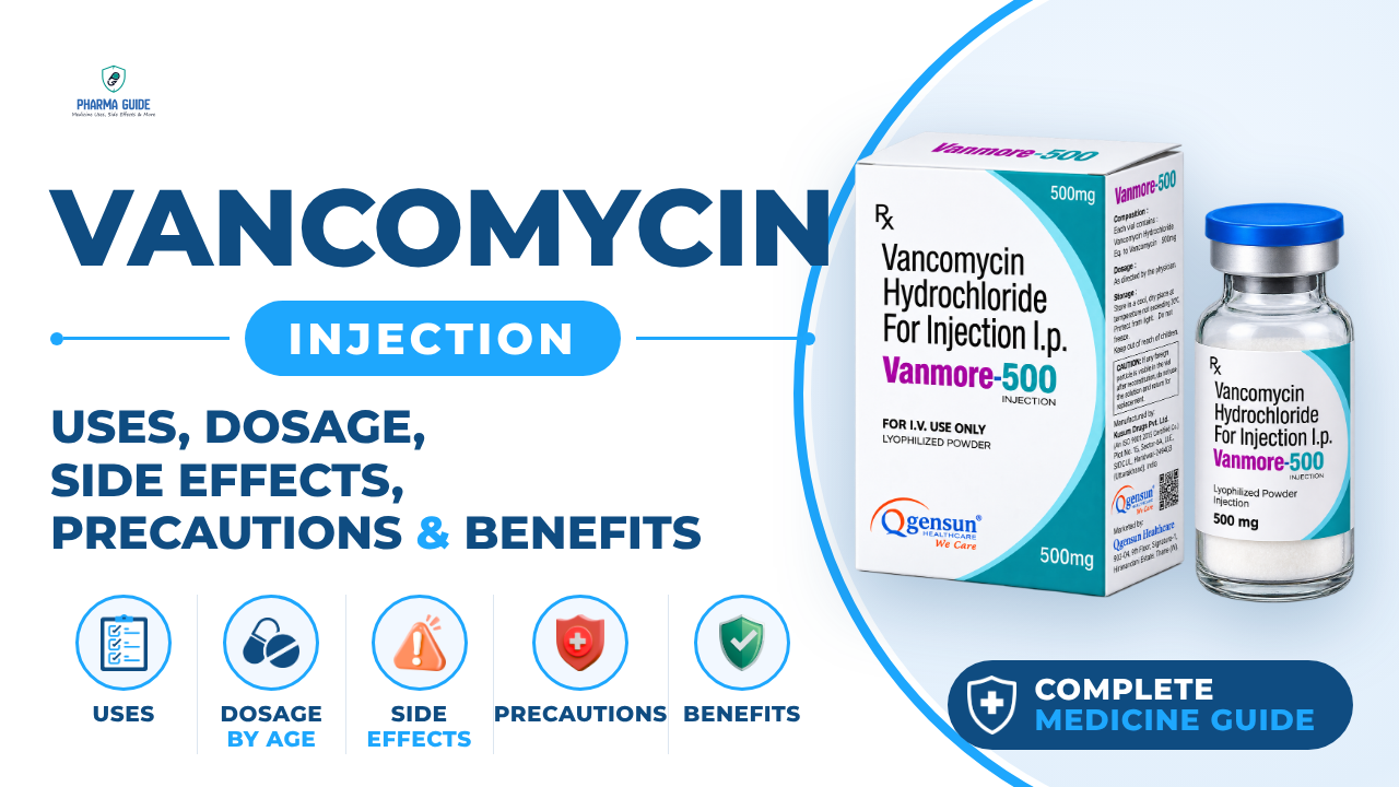 Vancomycin Injection: Uses, Dosage, Side Effects, Precautions and Alternates